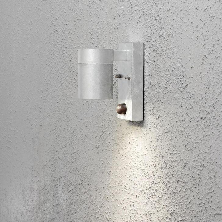 Konstsmide Modena Galvanised Downward Facing Exterior Wall Light Complete With Pir