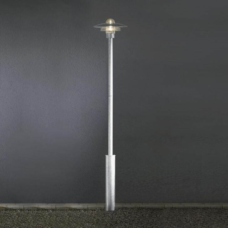 Konstsmide Modena Galvanised Steel Exterior Post Lamp Complete With Clear Glass