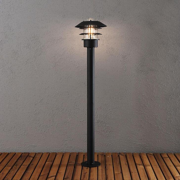 Konstsmide Modena Matt Black Steel Exterior Post Lamp Complete With Clear Glass