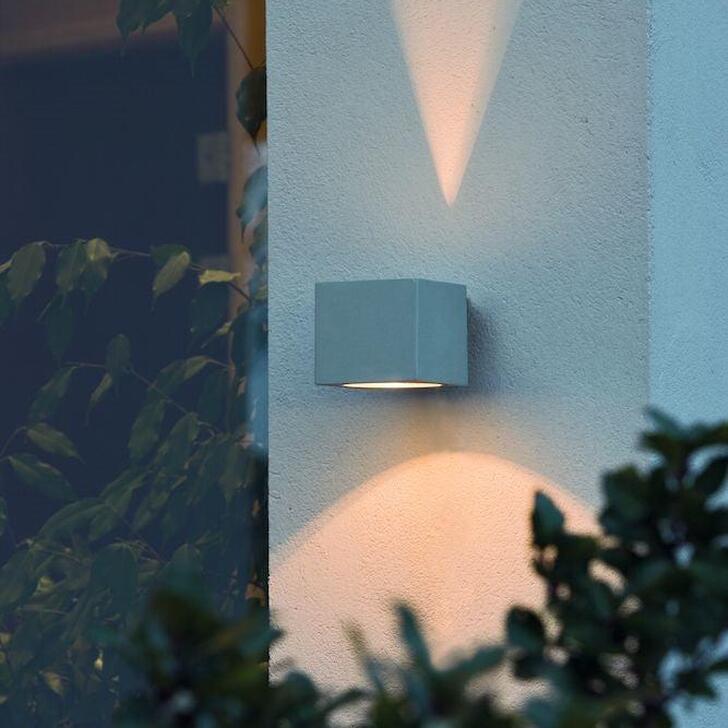 Konstsmide Modena Square Grey Up And Down Exterior Wall Light