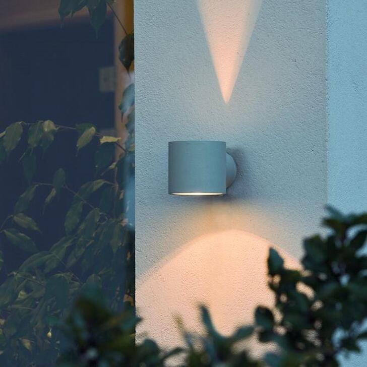 Konstsmide Modena Square Grey Up And Down Exterior Wall Light