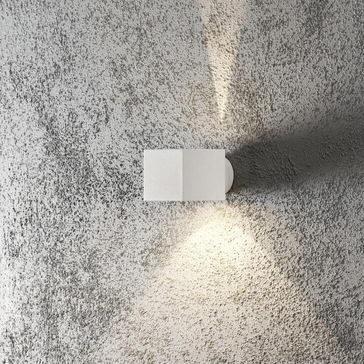 Konstsmide Modena Square Matt White Up And Down Exterior Wall Light