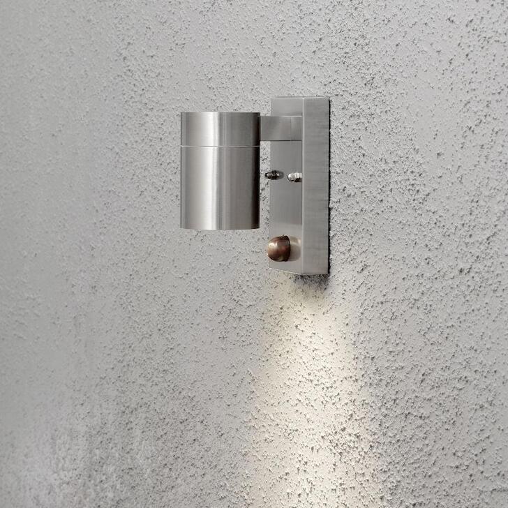 Konstsmide Modena Stainless Steel Downward Facing Exterior Wall Light Complete With Pir