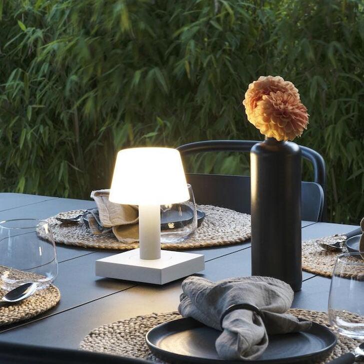 Konstsmide Monaco Matt White Portable Usb Table Lamp For Outdoor Use - IP54 - 2700K/3000K