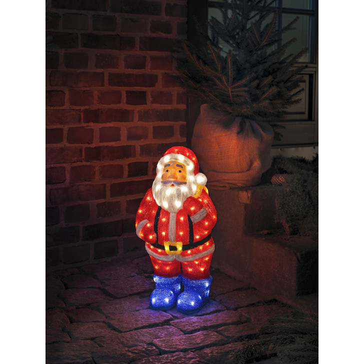 Konstsmide Outdoor Acrylic Santa With Warm White Led's 55cm Complete With Transformer