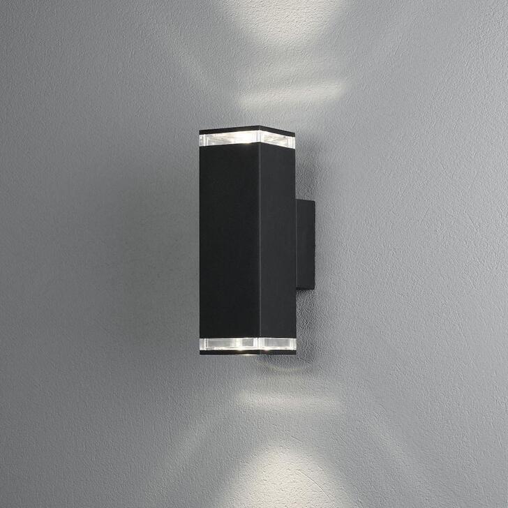 Konstsmide Pollux Matt Black Up And Down Exterior Wall Light