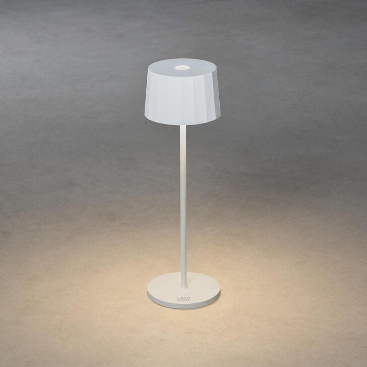 Konstsmide Positano Matt White Usb Portable Outdoor Table Lamp - IP54 - 2700K/3000K