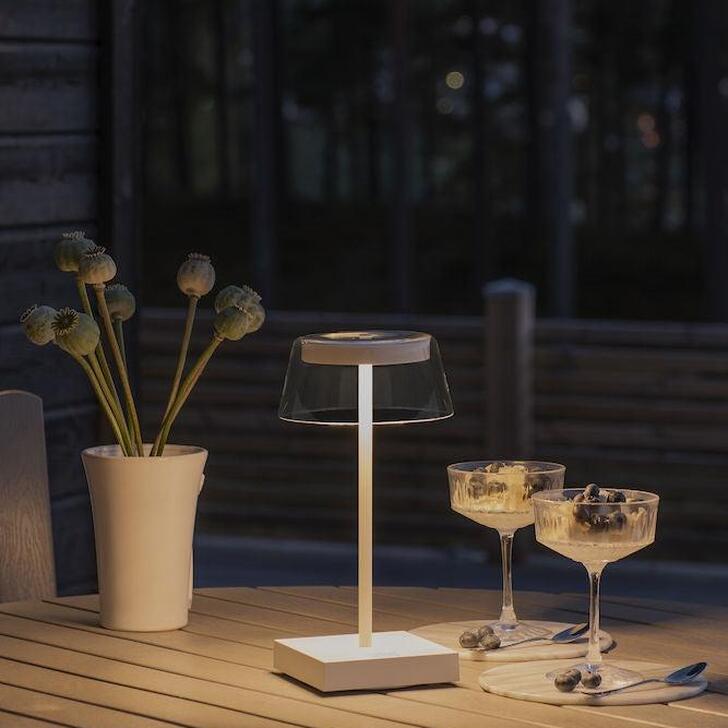 Konstsmide Scilla White Usb Portable Outdoor Table Lamp - IP54 - 2700K/3000K