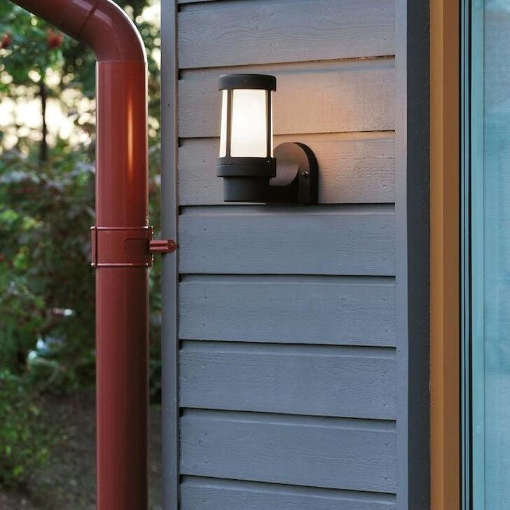 Konstsmide Siena Matt Black Exterior Wall Light Complete With Opal Acrylic Lens