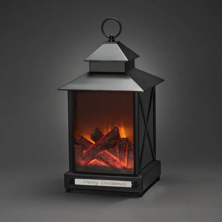 Large Lantern Fireplace, 6 Led Timer 8H IP20 & B/O