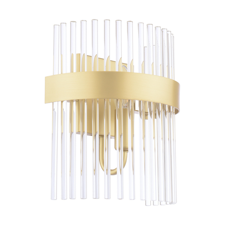 Laura Ashley Alexa Matt Antique Brass 1 Light Wall Light Complete With Glass Rod Decoration