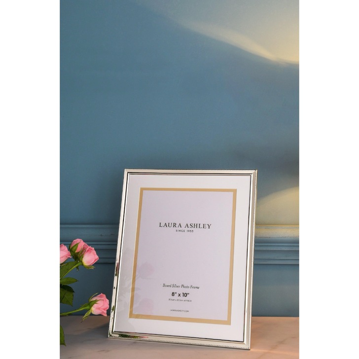 Laura Ashley Boxed Photo Frame With Polished Silver Detail - 8x10