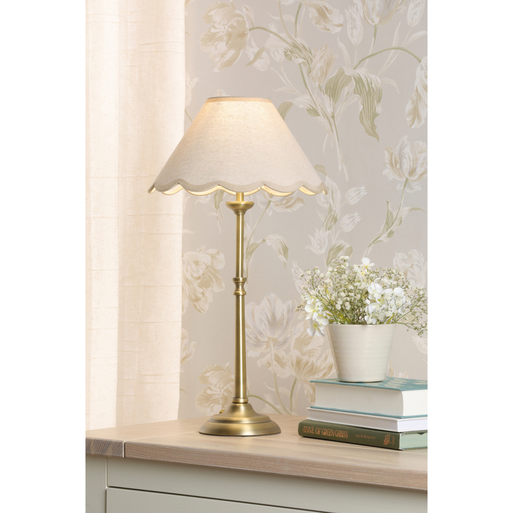 Laura Ashley Cordwell Table Lamp Matt Antique Brass With Shade