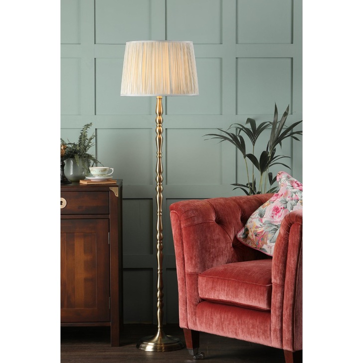 Laura Ashley Corey Antique Brass Candlestick Floor Lamp - Base Only - LA3756199-Q