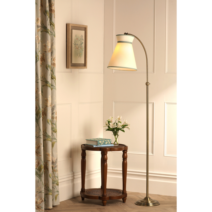 Laura Ashley Dearham Floor Lamp Antique Brass With Shade