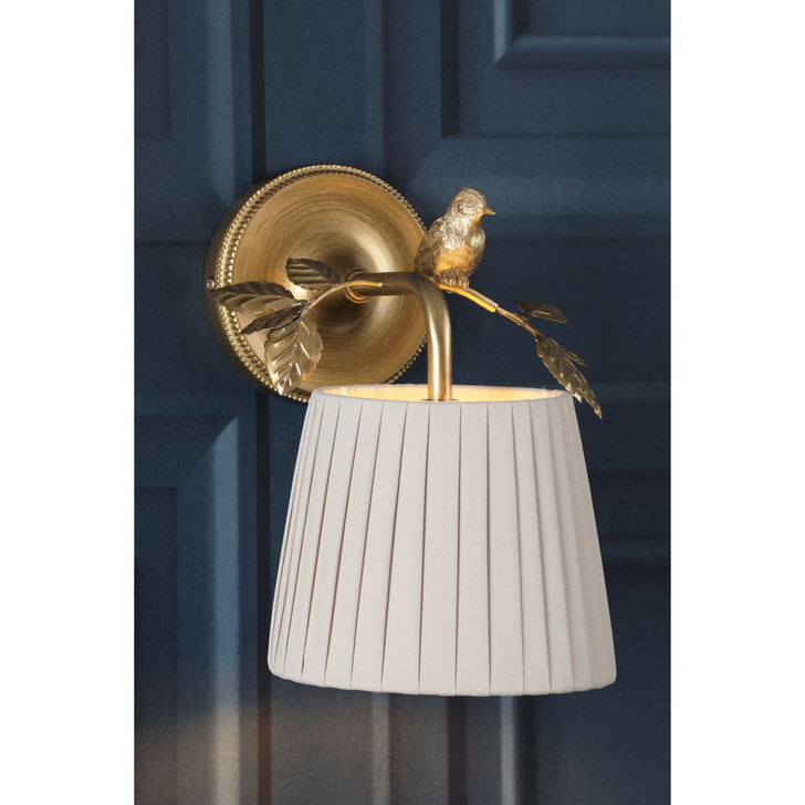 Laura Ashley Egelton Wall Light Aged Brass With Shade