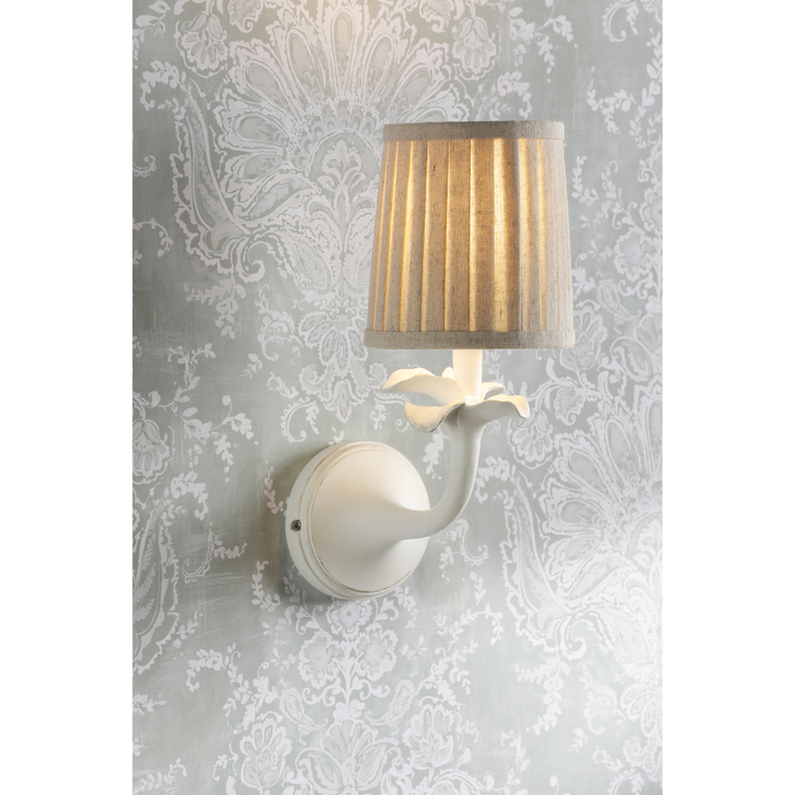 Laura Ashley Eleni Wall Light Matt White With Shade