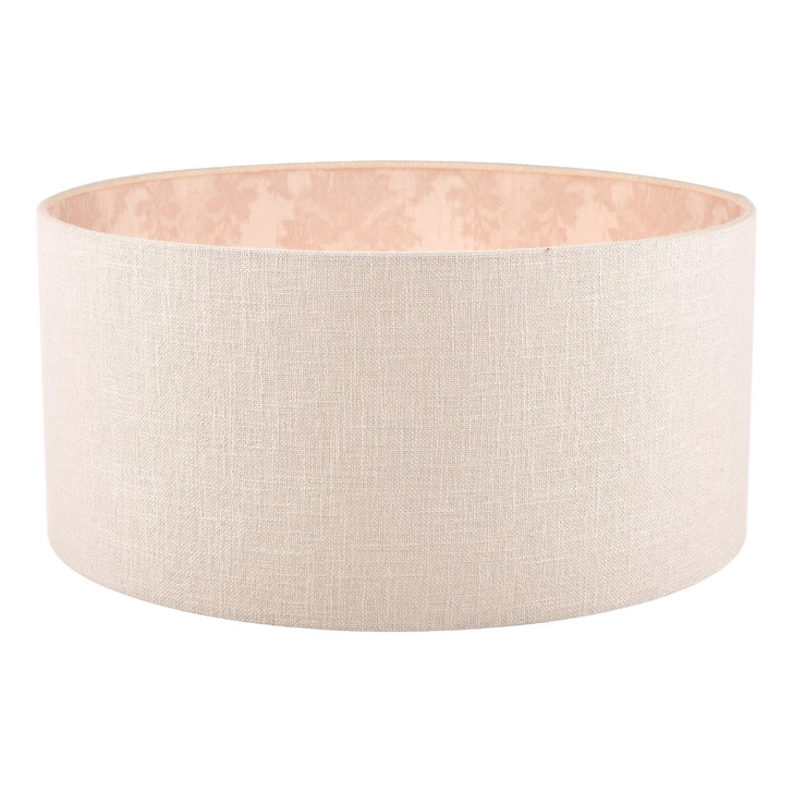 Laura Ashley Hazelton Drum Shade Silver/Pink 45cm/18 inch