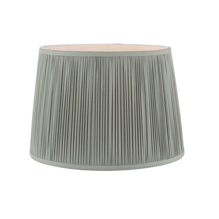 Laura Ashley Hemsley 30cm/12 Inch Green 1000% Silk Cotton Tapered Drum Shade