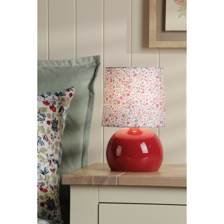 Laura Ashley Knowlton Table Lamp Pink Crackle Glaze With Shade