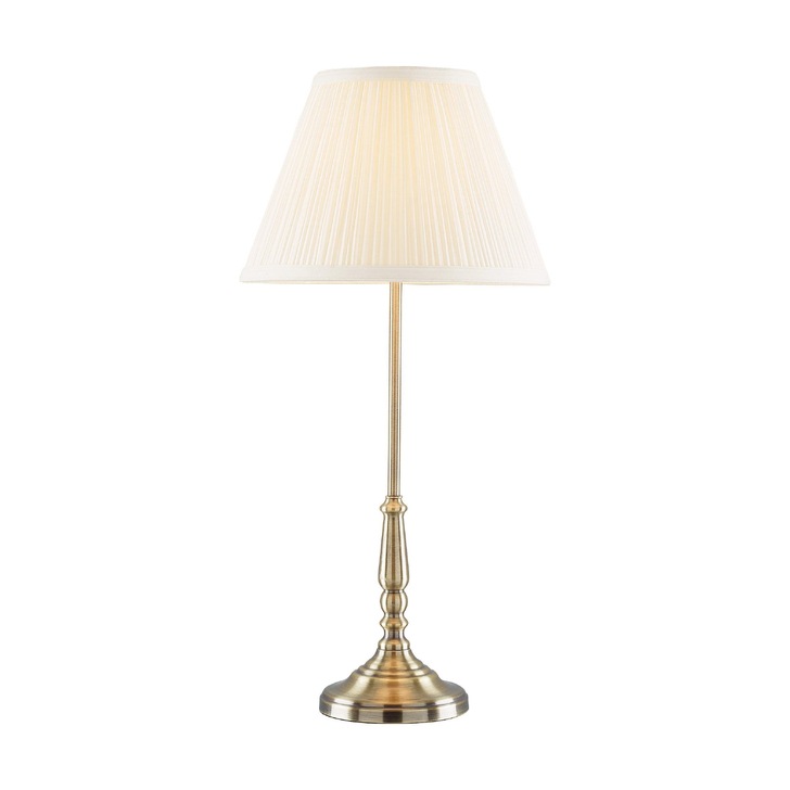 Laura Ashley LA3406958-Q Elliot Antique Brass Table Lamp Complete With Ivory Cotton Shade