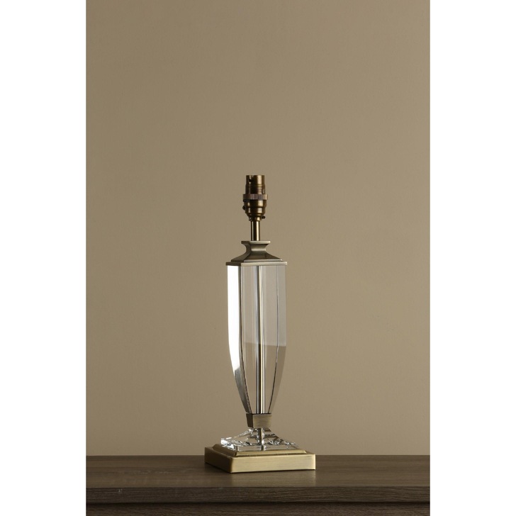 Laura Ashley LA3553066-Q Carson Antique Brass & Crystal Medium Table Lamp - Base Only