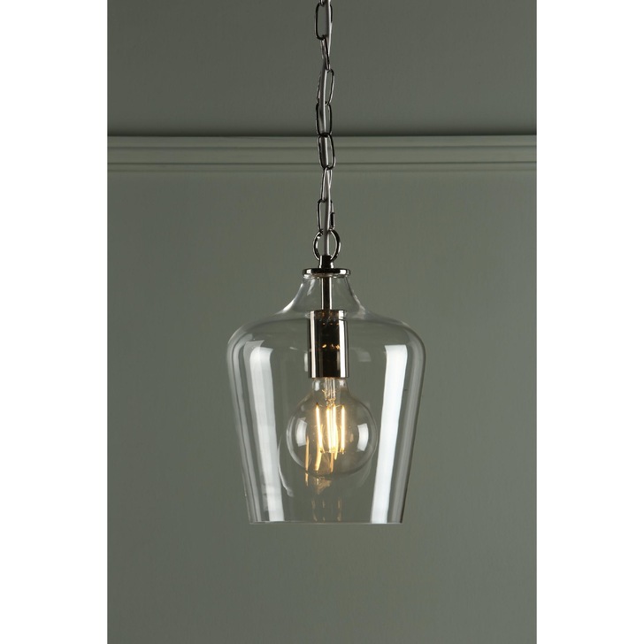 Laura Ashley LA3603219-Q Ockley Polished Chrome Single Pendant With Clear Glass Shade