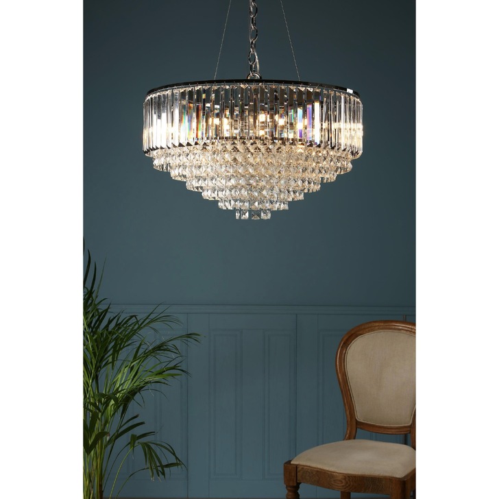 Laura Ashley LA3603254-Q Vienna Crystal And Polished Chrome Large 9 Light Pendant Light