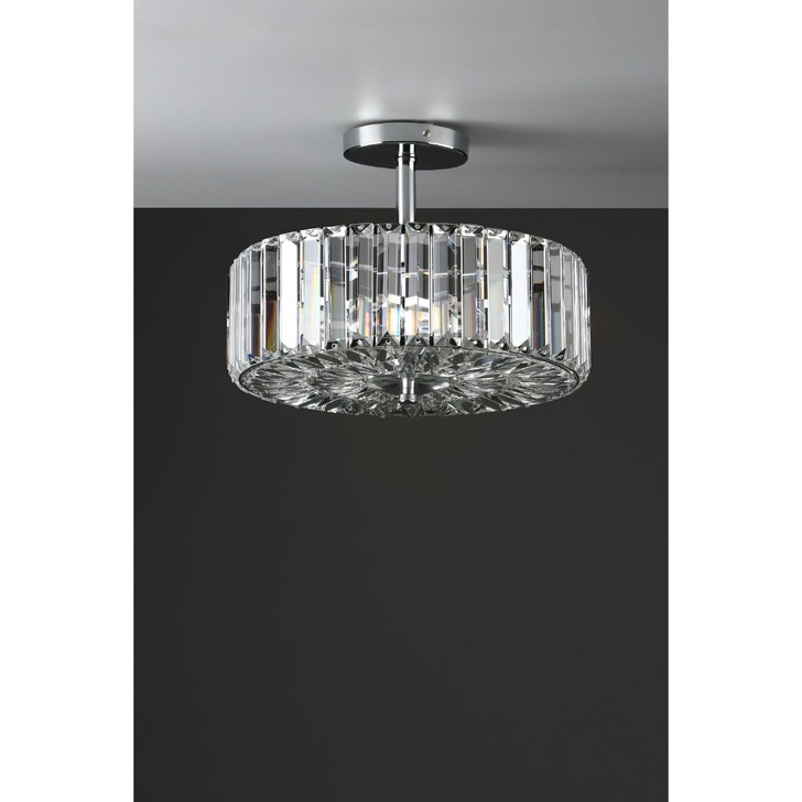 Laura Ashley LA3621343-Q Fernhurst Polished Chrome & Crystal 3 Light Semi Flush Ceiling Light