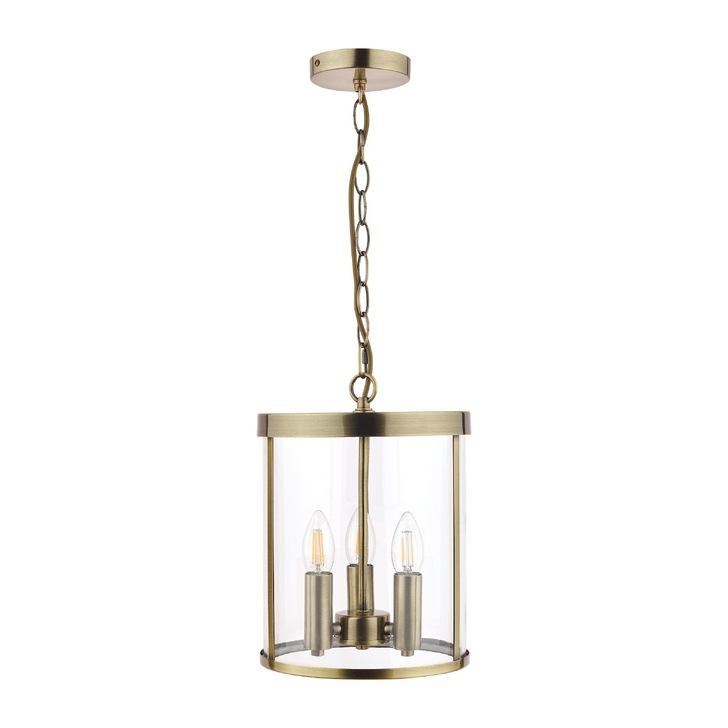 Laura Ashley LA3675409-Q Selbourne Antique Brass 3 Light Lantern Pendant