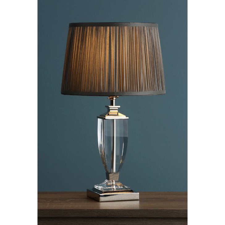 Laura Ashley LA3688772-Q Carson Polished Nickel & Crystal Small Table Lamp - Base Only