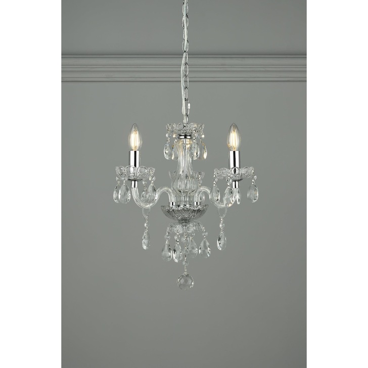 Laura Ashley LA3691062-Q Harriet Polished Chrome 3 Light Crystal Chandelier