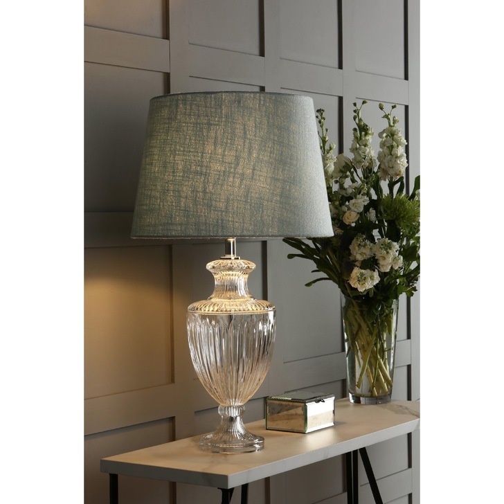 Laura Ashley LA3702772-Q Meredith Polished Chrome & Ribbed Glass Large Urn Table Lamp - Base Only