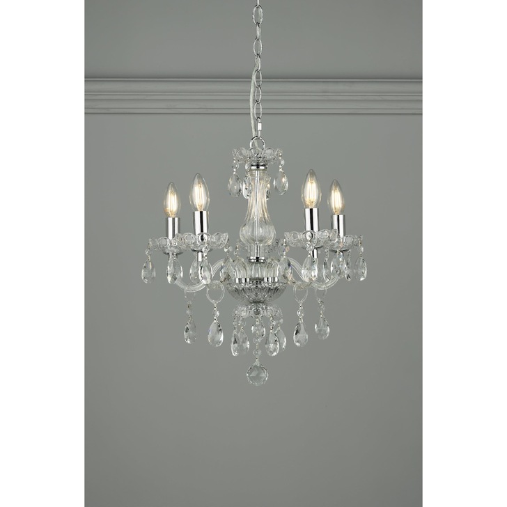 Laura Ashley LA3710919-Q Harriet Polished Chrome 5 Light Crystal Chandelier