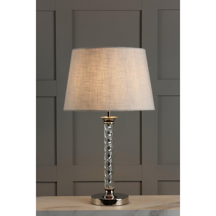 Laura Ashley LA3724945-Q Louis Polished Nickel & Twisted Glass Table Lamp - Base Only