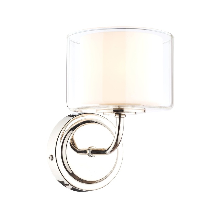 Laura Ashley LA3724955-Q Southwell Polished Nickel Single Wall Light Complete With Opal Glass