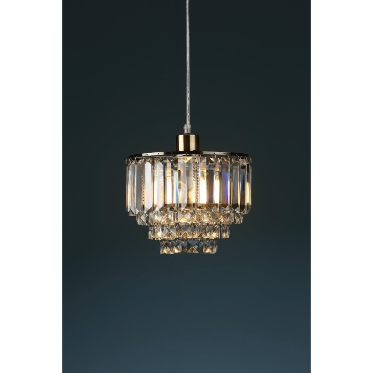 Laura Ashley LA3727733-Q Vienna Crystal And Antique Brass Easy Fit Pendant