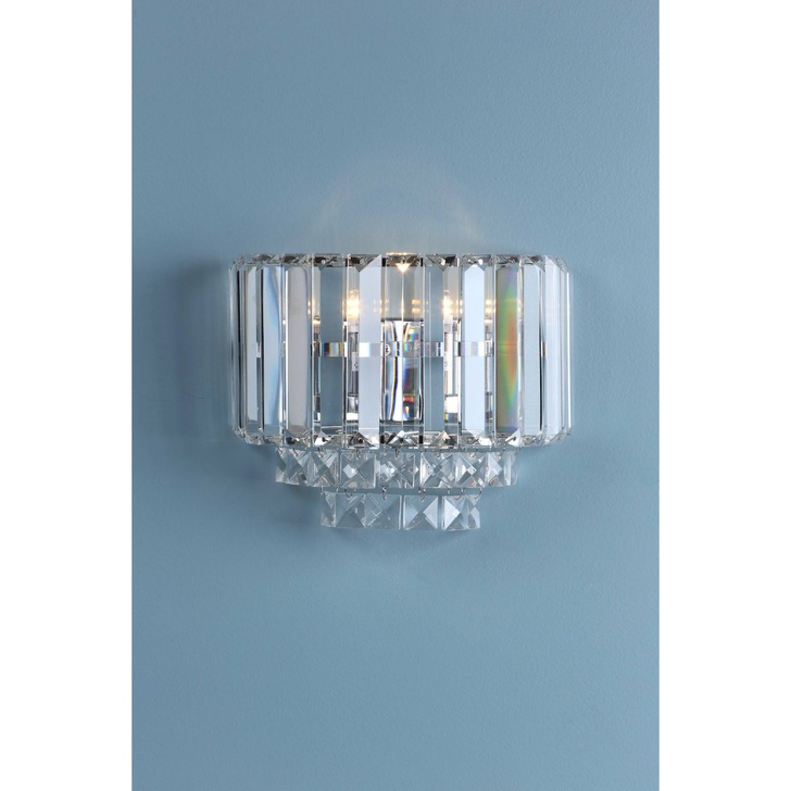 Laura Ashley LA3727746-Q Vienna Crystal And Polished Chrome 1 Light Wall Light