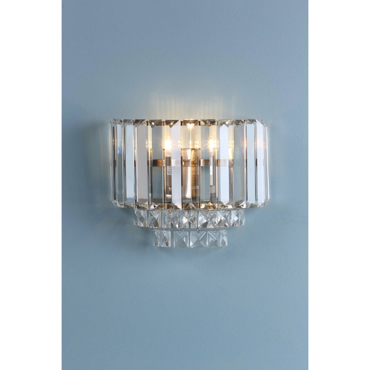 Laura Ashley LA3727747-Q Vienna Crystal And Antique Brass 1 Light Wall Light