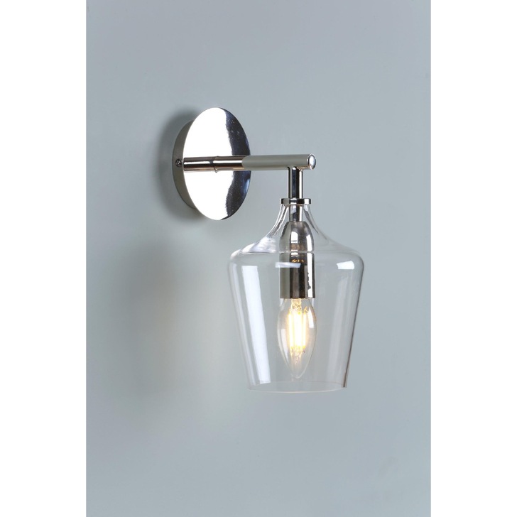 Laura Ashley LA3727863-Q Ockley Polished Chrome Wall Light With Clear Glass Shade