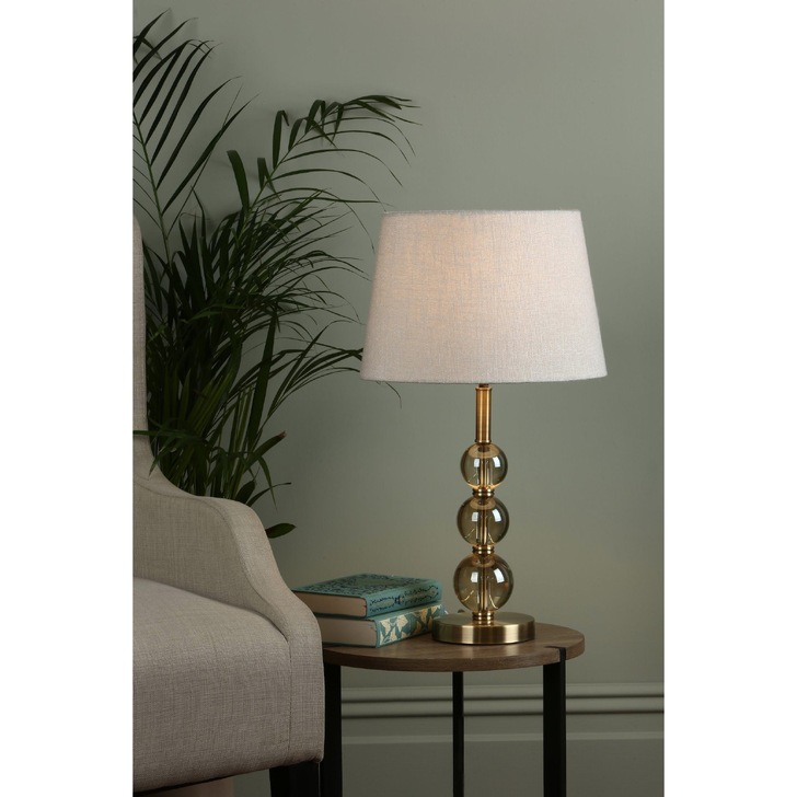 Laura Ashley LA3730934-Q Selby Antique Brass & Amber Glass Large Table Lamp - Base Only