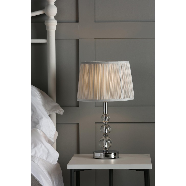 Laura Ashley LA3732148-Q Selby Polished Nickel & Glass Small Table Lamp - Base Only