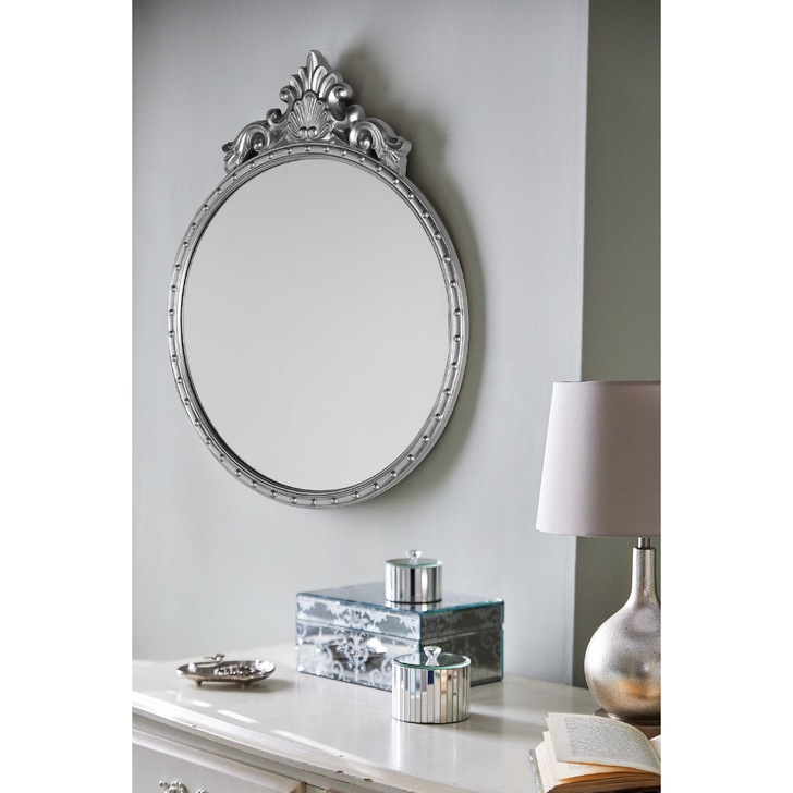 Laura Ashley LA3735683-Q Overton Ornate Mirror With Silver Detail Edging