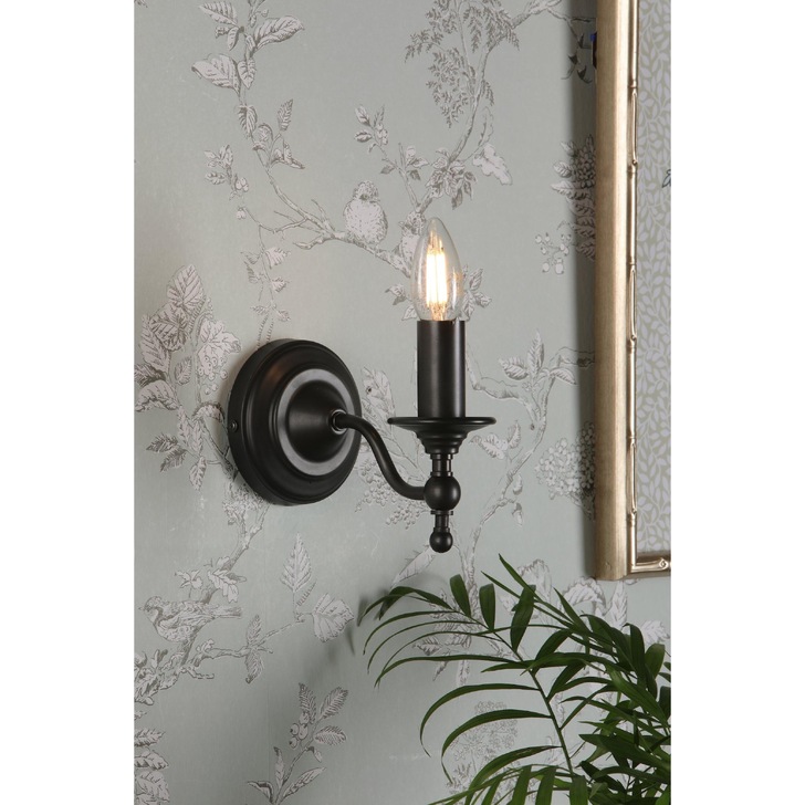 Laura Ashley Ludchurch Single Wall Light In Industrial Black - Bracket Only - LA3756243-Q