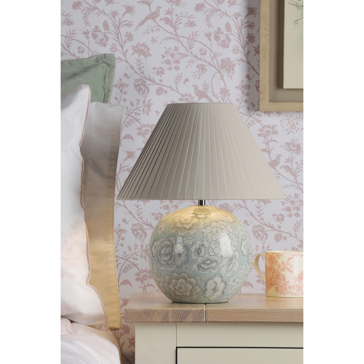 Laura Ashley Montford Table Lamp Blue Ceramic With Shade