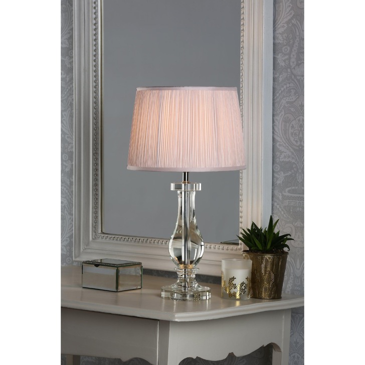 Laura Ashley Mya Glass Table Lamp Complete With Polished Chrome Metalwork - Base Only