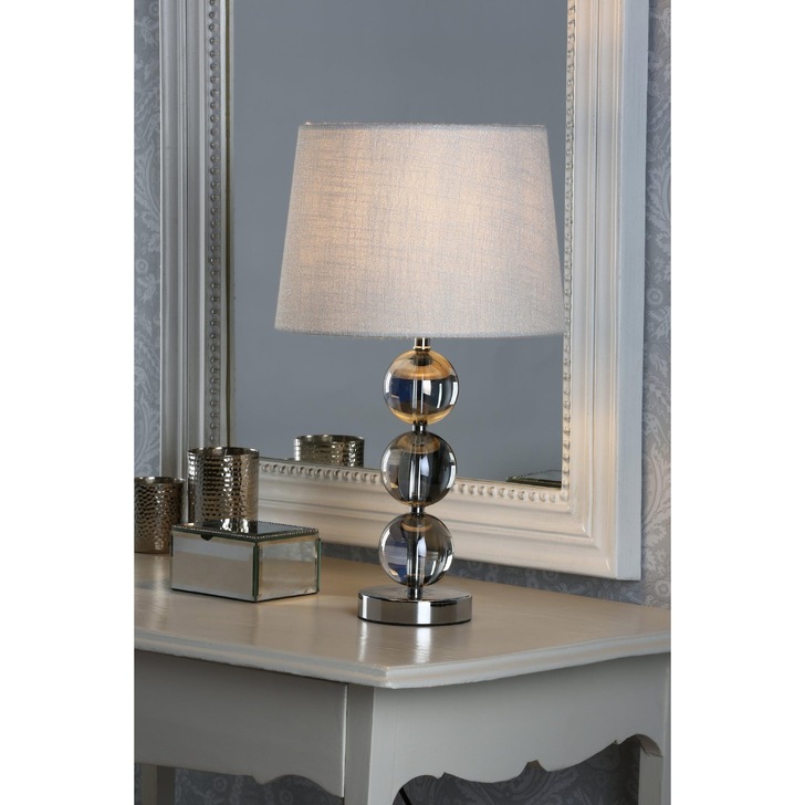 Laura Ashley Nicholas Smoked Glass Table Lamp Complete With Polished Chrome Metalwork - Base Only