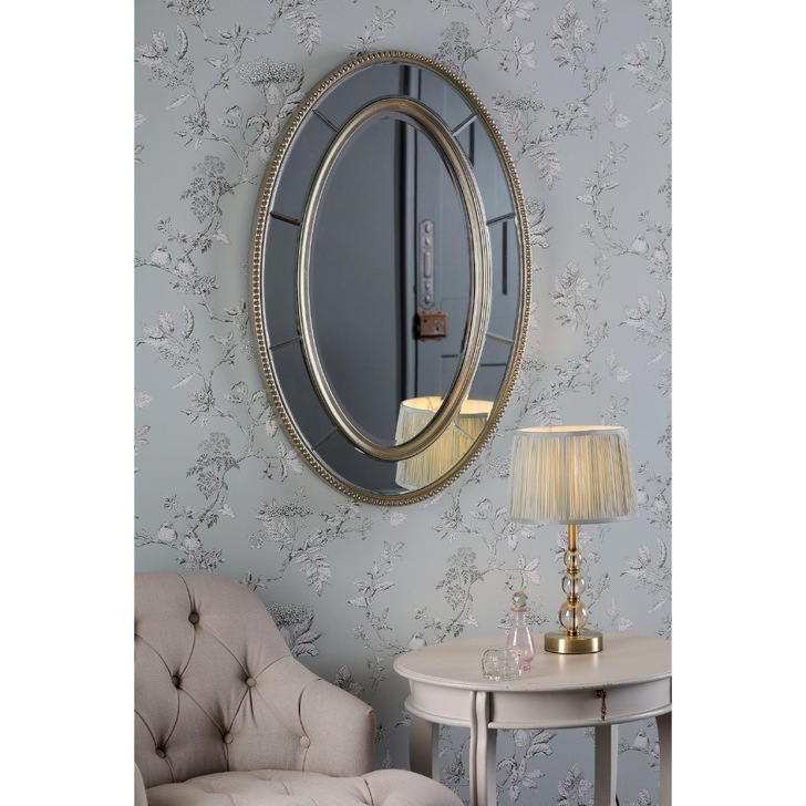 Laura Ashley Nolton Oval Mirror With Champagne Detail