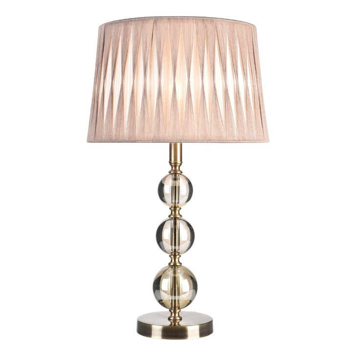 Laura Ashley Selby Grande Large Table Lamp In Antique Brass With Amber Glass Spheres - Base Only