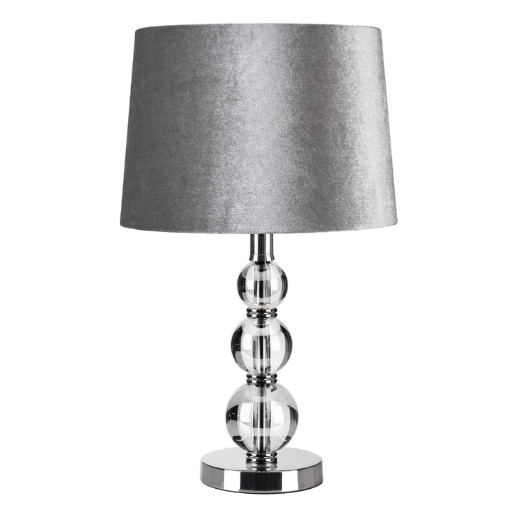 Laura Ashley Selby Grande Small Table Lamp In Polished Nickel With Clear Glass Spheres - Base Only